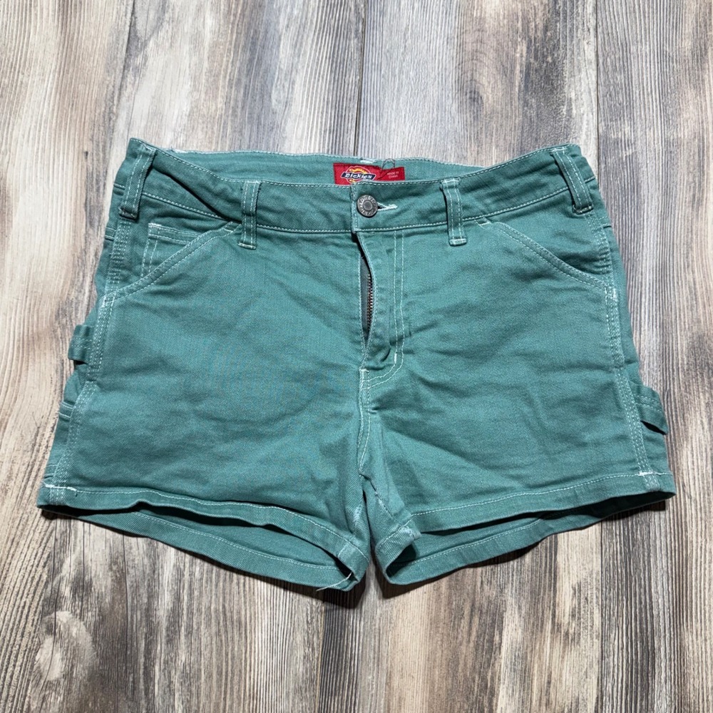 Skatecore Dickies Carpenter Shorts Teal Green Canvas Utility Streetwear Kids 14